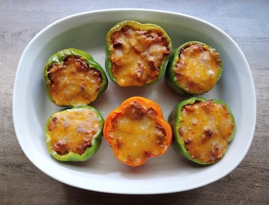 Spicy Mexican Stuffed Peppers with Beef, Beans & Corn